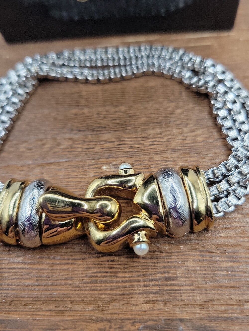 Vintage Park Lane Two-Tone Multi-Strand Chain Bracelet with Magnet Clasp 7 In. - Picture 2 of 6
